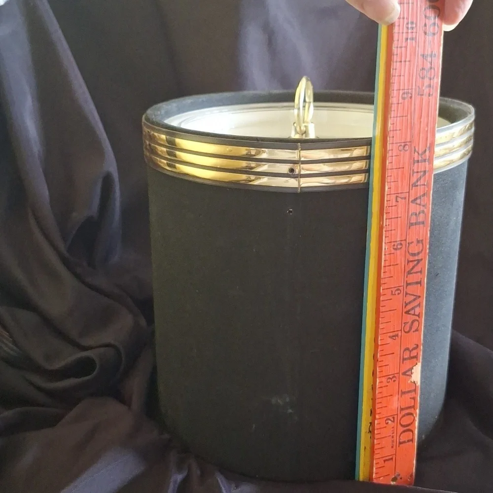 Elegant Black Ice Bucket with Gold Accents